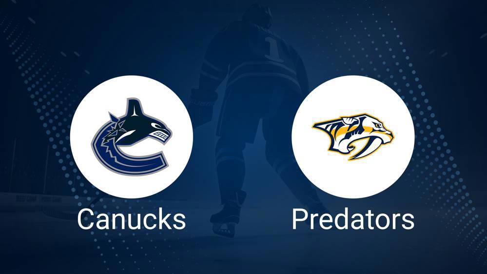 Where to Watch Nashville Predators vs. Vancouver Canucks on TV or Streaming Live - November 17